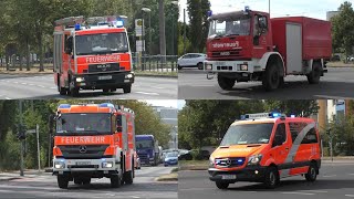 Flächenbrand am Plattenbau Einsatzfahrten zum Grünflächenbrand in Hellersdorf  SW TLF uvm [upl. by Nylecoj]