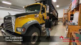 Automatic Lubrication Greasing System Installation on a Quint Axle Dump Truck Lubecore Overview [upl. by Ivgnout]