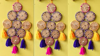 easy DIY old bangles wall hanging craft ideasdiwali decoration ideas for gotapotti with wool।। [upl. by Jadwiga873]