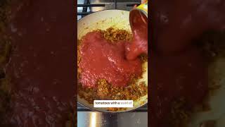 Spicy pork ragu pasta mediterraneanfood mediterraneanrecipeitaliancook italianfood easyrecipe [upl. by Ariamoy287]