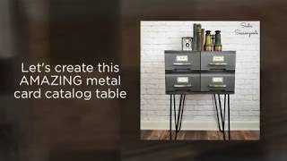 How to Upcycle VHS Tape Drawers Storage Cases into Industrial Metal Card Catalog Table [upl. by Egdamlat264]