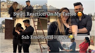 Swati’s Reaction On My Tattoo 😍  Emotional Hogyi Mom Bhi 😭 rajatbornstar couplevlog tattoo [upl. by Steady]