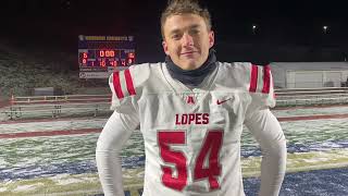 Avonworth DL Mason Metz talks following PIAA Class3A Semifinal Win over Penn Cambria [upl. by Anhcar]