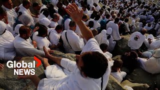 Hajj pilgrimage Millions of Muslims celebrate Arafa on Saudi Arabias Mount of Mercy [upl. by Aiak365]