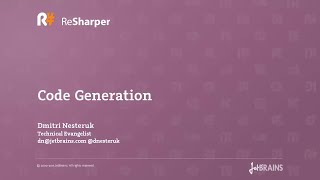 Code Generation with ReSharper [upl. by Leahciam]