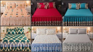 Summer printed BedSpread Bed Cover Queen king Size On The Bed Cooling Latex Lace Quilted Soft Bed [upl. by Ahsiena]