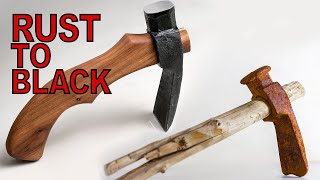 How to convert a rusty adze to anew rusty hatchet adze restoration [upl. by Airdnahc]