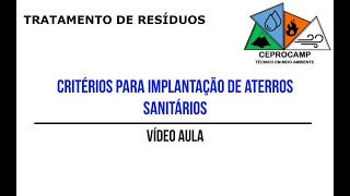 VIDEOAULA IMPLANTAÇÃO DE ATERROS SANITÁRIOS [upl. by Nahsad]