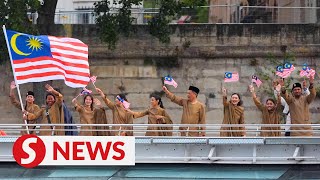 Malaysia led by Bertrand Shazrin dazzle in unique Paris Olympics opening ceremony [upl. by Ettelegna558]