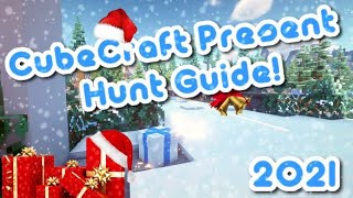 Cubecraft  All 10 Present Hunt Locations On Bedrock 2021  EASY TO FIND [upl. by Einal]