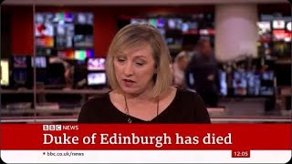 BBC One Newsflash TV Interruption Announcement of the Death of Prince Philip the Duke of Edinburgh [upl. by Eseeryt]