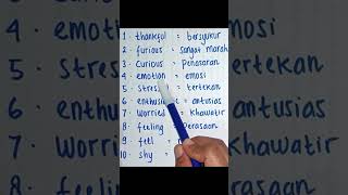 Kosakata Bahasa Inggris Kata Sifat Tentang Perasaan shorts bahasainggris vocabulary [upl. by Etnoved]