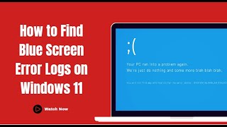 How to Find Blue Screen Error Logs on Windows 11 [upl. by De Witt]