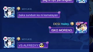 ISKO MORENO VS ALFREDYY LYRICS PRANK MOBILE LEGENDS mlbb [upl. by Levenson665]