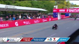 Catherine Debrunner wins the 2024 Bank of America Chicago Marathon womens wheelchair race [upl. by Jaquelyn]