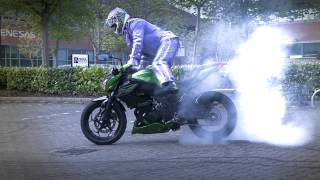 Kawasaki Z300 Extreme Stunt Parking With Bellboy Bowers [upl. by Nnaerb]