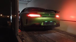 Exclusive New Mercedes AMG GT Roadster and GTR leaves Munich dealership  Start Up Revs  Driving [upl. by Hurst42]