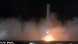 SPACEX FALCON 9 historical launch flight and stagelanding with orbcomm2 [upl. by Ardnaxila]