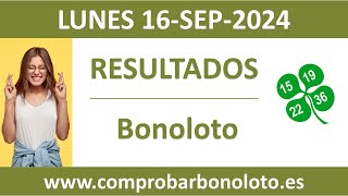 Resultado del sorteo Bonoloto del lunes 16 de septiembre de 2024 [upl. by Gosser656]