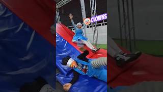 Funny CLOWNS BEATING THE OBSTACLE COURSE lapistadelinfante funnyshorts obstaclecourse funnyvideo [upl. by Nnaecyoj730]