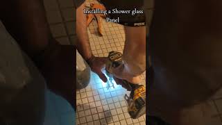 Installing a Shower Glass Panel renovation showerremodeling showerrepair [upl. by Steddman213]