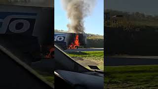 Tracker Trailer Fire on Rt 81 near Shippensburg 2024 semitruck truckfire highwaycrash [upl. by Wier]