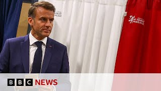 French President Emmanuel Macron calls snap parliament election  BBC News [upl. by Enneyehc331]