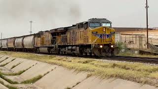 Eastbound Union Pacific Mexican Grain Train in Central El Paso [upl. by Aynek]