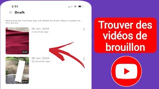 Comment trouver des brouillons de vidéos sur YouTube iOS et Android [upl. by Naval]