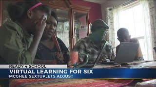 Columbus McGhee sextuplets take on virtual schooling [upl. by Brina]