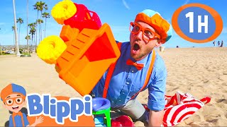 Learn Colors amp Counting at a Beach  Blippi Full Episodes  Blippi Toys Educational Videos for Kids [upl. by Aleuname]