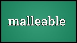 Malleable Meaning [upl. by Omero]