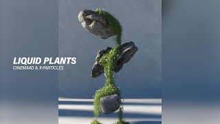 Liquid plants effect Xparticles octane and cinema4d [upl. by Bellis]