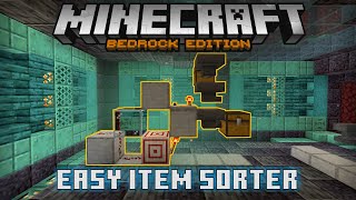 Easy Item Sorter Tutorial for Minecraft Bedrock 121  for Nether and Overworld [upl. by Yknarf]