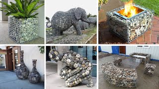 Modern garden furniture with gabion basket  Outdoor gardens design Outdoor fireplace designs [upl. by Enilec]