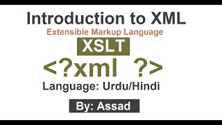 Introduction to XSLT XSL Transformations UrduHindi [upl. by Platas]