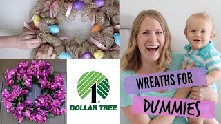 How to make Dollar Tree DIY Wreaths easiest tutorial [upl. by Lama]