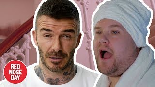 James Corden and David Beckham share bath AGAIN  Comic Relief [upl. by Vetter161]