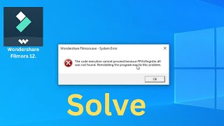 Wondershare Filmora 12 FFWsRegisterdll Error Solved [upl. by Marciano]