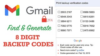 How to get 8 Digit Backup Code for Gmail Account  Loxyo Tech [upl. by Samantha685]