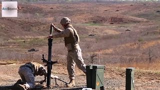 US Marine Corps 81MM Mortars DemoCFF Exercise [upl. by Rediah]