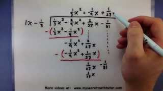 PreCalculus  How to divide a polynomial with fractions using long division [upl. by Namruht]