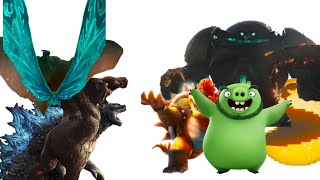 Godzilla Kong Rodan and Mothra vs Bowser Death Egg Robot Leonard and PacMan [upl. by Ailee]