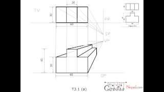 Engineering Drawing TutorialsPerspective drawings with front and side view T 31 a [upl. by Demona]