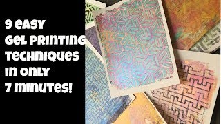 9 Easy Beginnner Gelli Printing Techniques [upl. by Feldt]