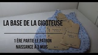 DIY 120 Gigoteuse 1ère partie la base du patron Naissance à 3 mois Facile [upl. by Koralie]