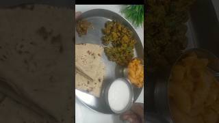 मेरी आज की लंच थाली बेसन भिंडी की सब्जीshortsfoodnashta [upl. by Hploda]