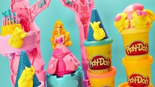 NEW Play Doh Magical Designs Palace Disney Princess Aurora Mix n Match Sparkle Playdough Dress [upl. by Itnava]