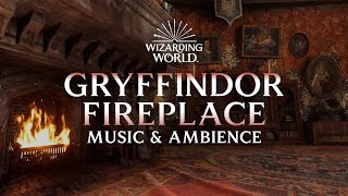 Gryffindor Fireplace  Hogwarts Common Room Music amp Ambience [upl. by Atteuqnas386]