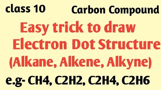 Electron Dot structure Alkane Alkene Alkyne compound class 10 carbon compound [upl. by Adur]